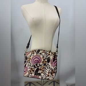 Brahmin mini or small Genuine leather with a printed/coated canvas finish purse